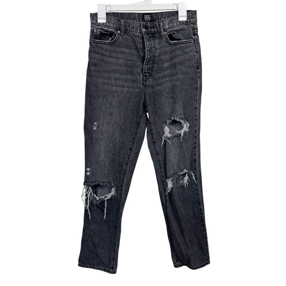 Urban Outfitters BDG Black Distressed Slim Straight Leg Jeans